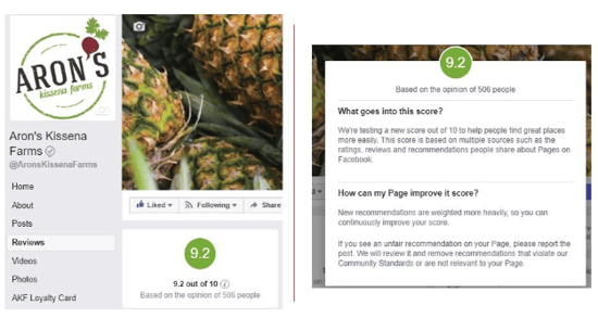 Facebook Tests New Rating System for Brand Pages
