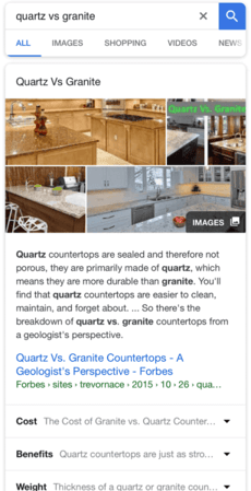 Google featured snippets
